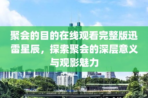 聚会的目的在线观看完整版迅雷星辰，探索聚会的深层意义与观影魅力